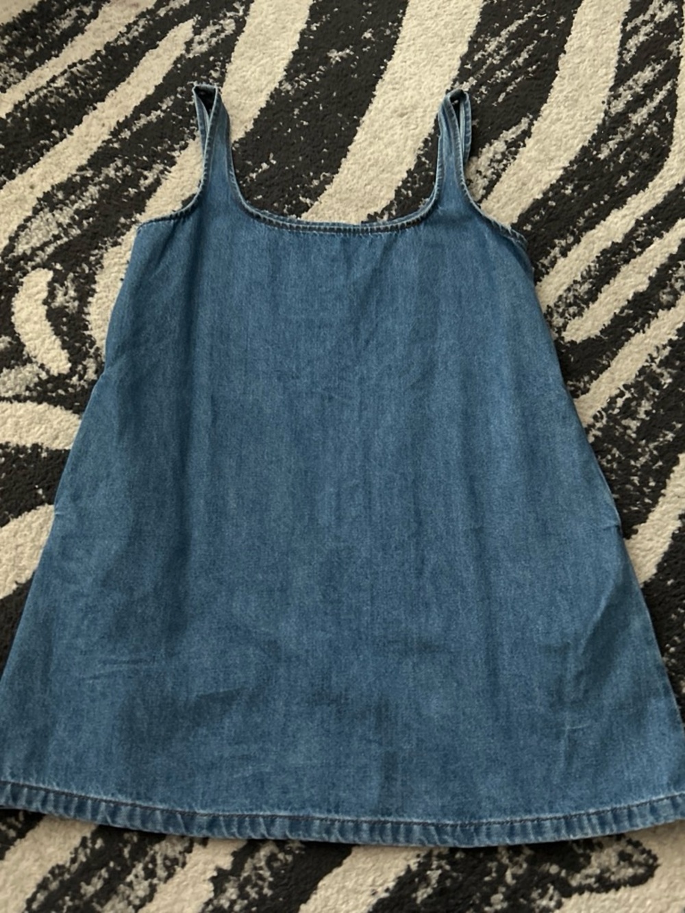 Denim Cotton On Tank Dress Top - Blue